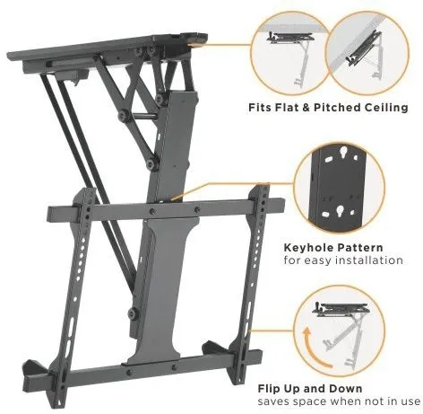 מתקן תלייה תקרתי חשמלי למסכים בגודל 32"-70" אינץ' Lumi PLB-M0546AI