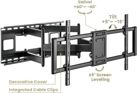 תושבת קיר דו מפרקית למסכים כבדים בגודל 43"-100" אינץ' Lumi LPA77-486