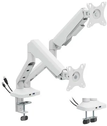 זרוע שולחנית כפולה למסכי מחשב בגודל 17"-35" אינץ' עם חיבורי Type-C ו-USB Lumi LDT94-C024UCE