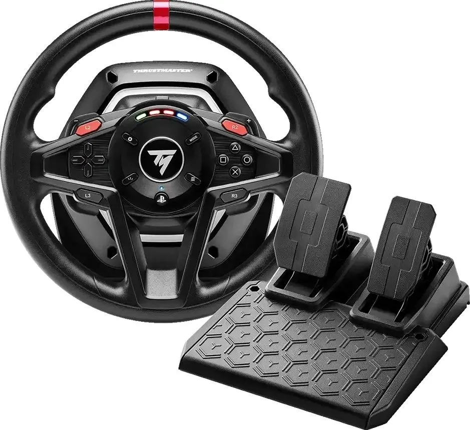 סט T128 SimTask הגה ודוושות מגנטיות למחשב ול-Xbox מבית Thrustmaster