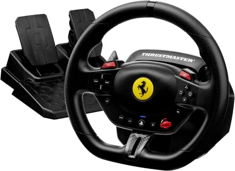 סט הגה ודוושות לסימולטורי מרוצים דגם T98 Ferrari 296 GTS מבית Thrustmaster – מתאים ל-Xbox/PC