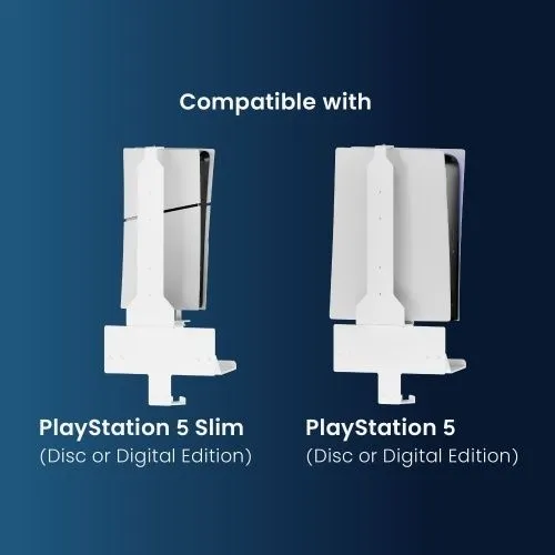 מתקן תלייה לקיר לקונסולות PS5 ו-PS5 Slim מדגם GMA01-PS04 מבית Lumi