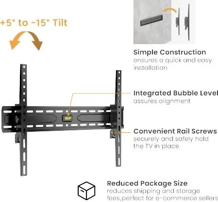 מתקן תלייה לטלויזיה בגודל 37"-86" אינץ' Lumi KL36-46T