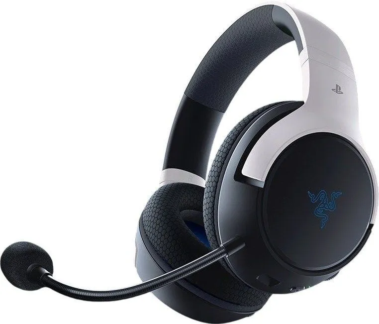 אוזניות גיימינג אלחוטיות Razer Kaira X HyperSpeed – מתאימות ל-PlayStation – צבע לבן/שחור