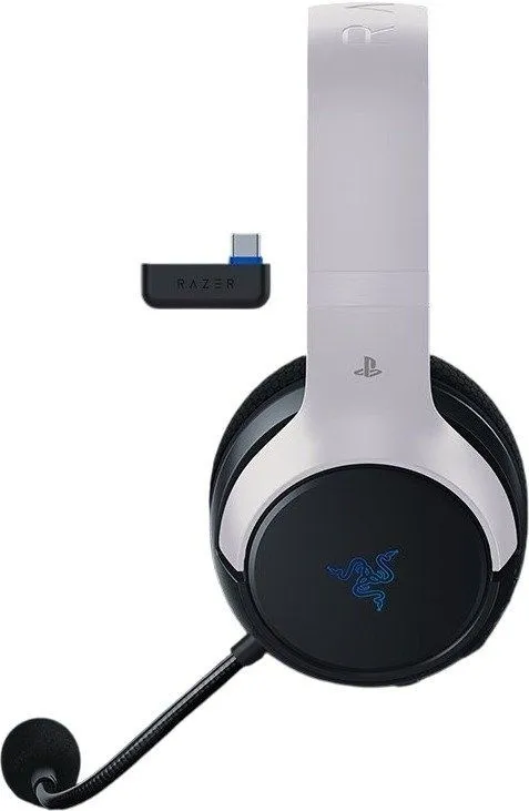 אוזניות גיימינג אלחוטיות Razer Kaira X HyperSpeed – מתאימות ל-PlayStation – צבע לבן/שחור