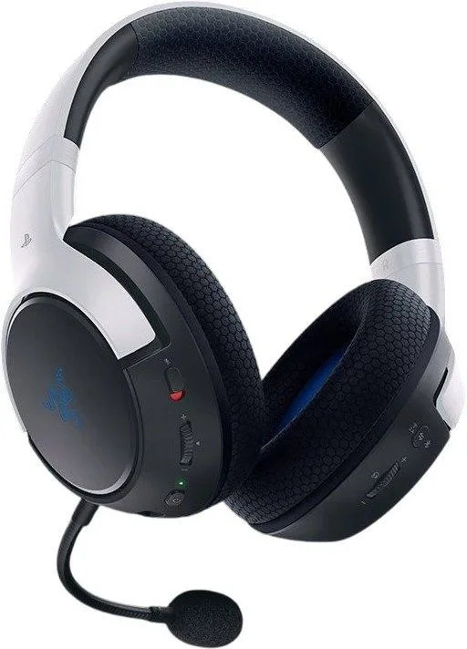אוזניות גיימינג אלחוטיות Razer Kaira X HyperSpeed – מתאימות ל-PlayStation – צבע לבן/שחור