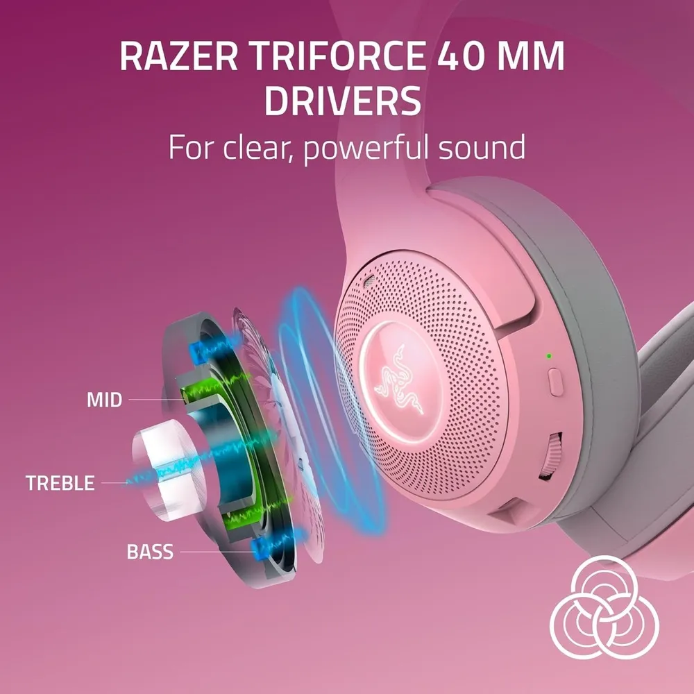 אוזניות בצבע ורוד– Razer Kraken Kitty Bt V2