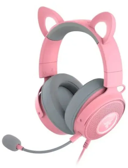 אוזניות בצבע ורוד– Razer Kraken Kitty V2 Pro