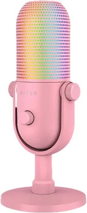 מיקרופון קונדנסר עם תאורת RGB לגיימרים עם תאורת Razer Seiren V3 Chroma – צבע ורוד