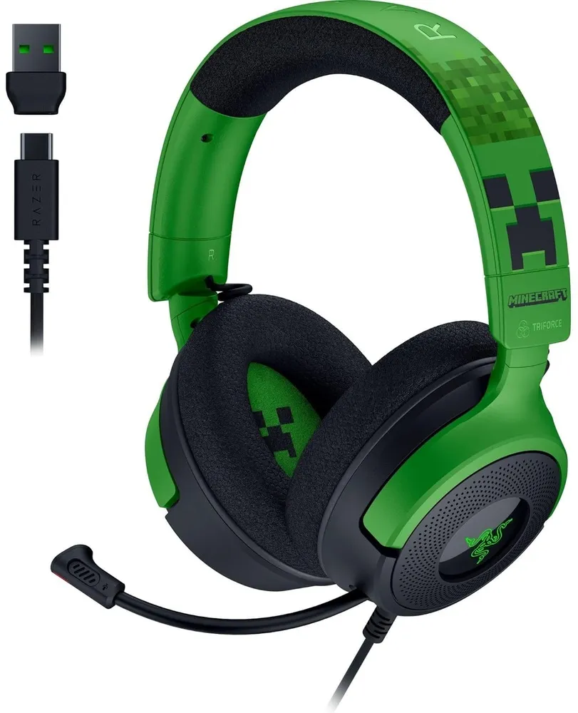 אוזניות גיימינג חוטיות – Razer Kraken V4 X Minecraft Edition