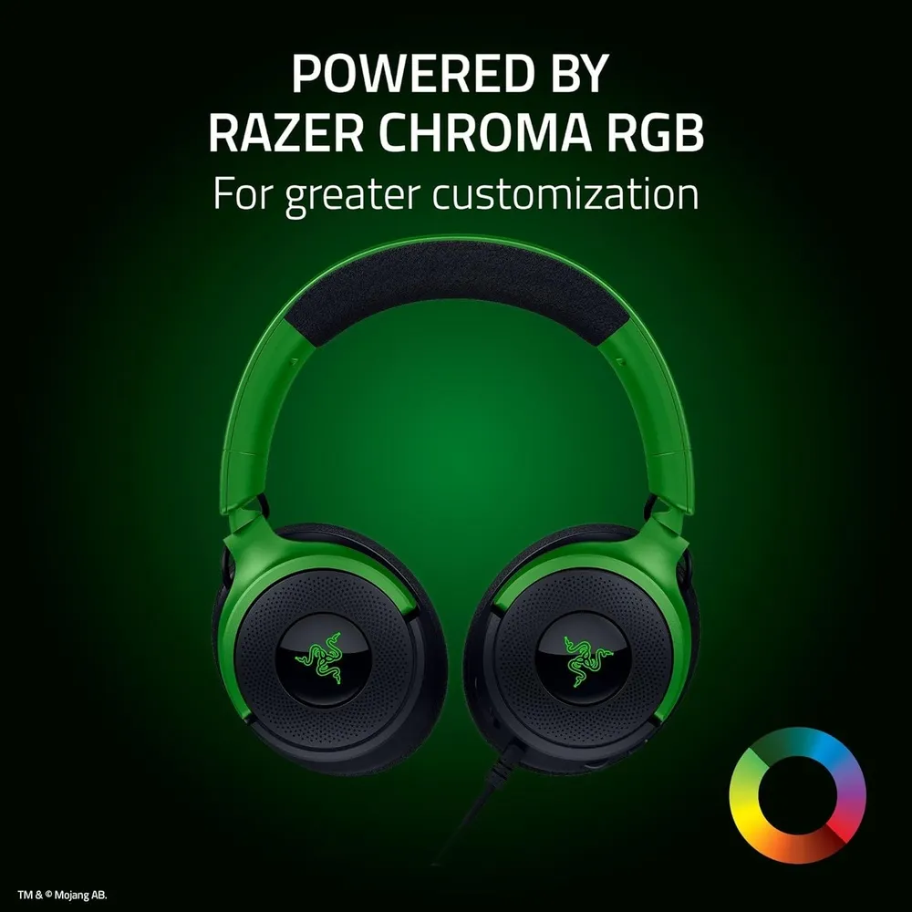 אוזניות גיימינג חוטיות – Razer Kraken V4 X Minecraft Edition