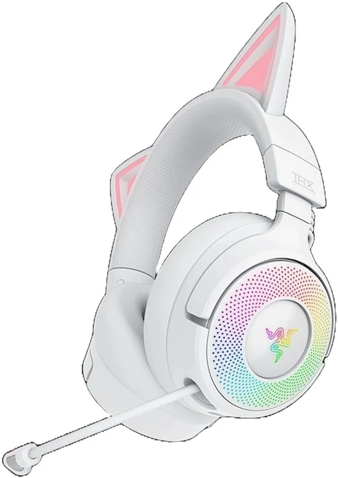אוזניות גיימינג אלחוטיות Razer Kraken Kitty V2 BT Quartz