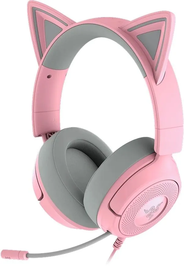 אוזניות גיימינג Razer Kraken Kitty V3 X בצבע ורוד