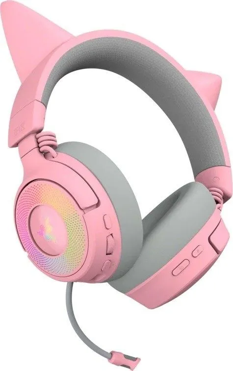 אוזניות גיימינג אלחוטיות Razer Kraken Kitty V3 Pro בצבע Quartz
