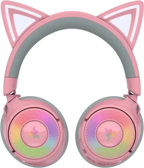 אוזניות גיימינג אלחוטיות Razer Kraken Kitty V3 Pro בצבע Quartz
