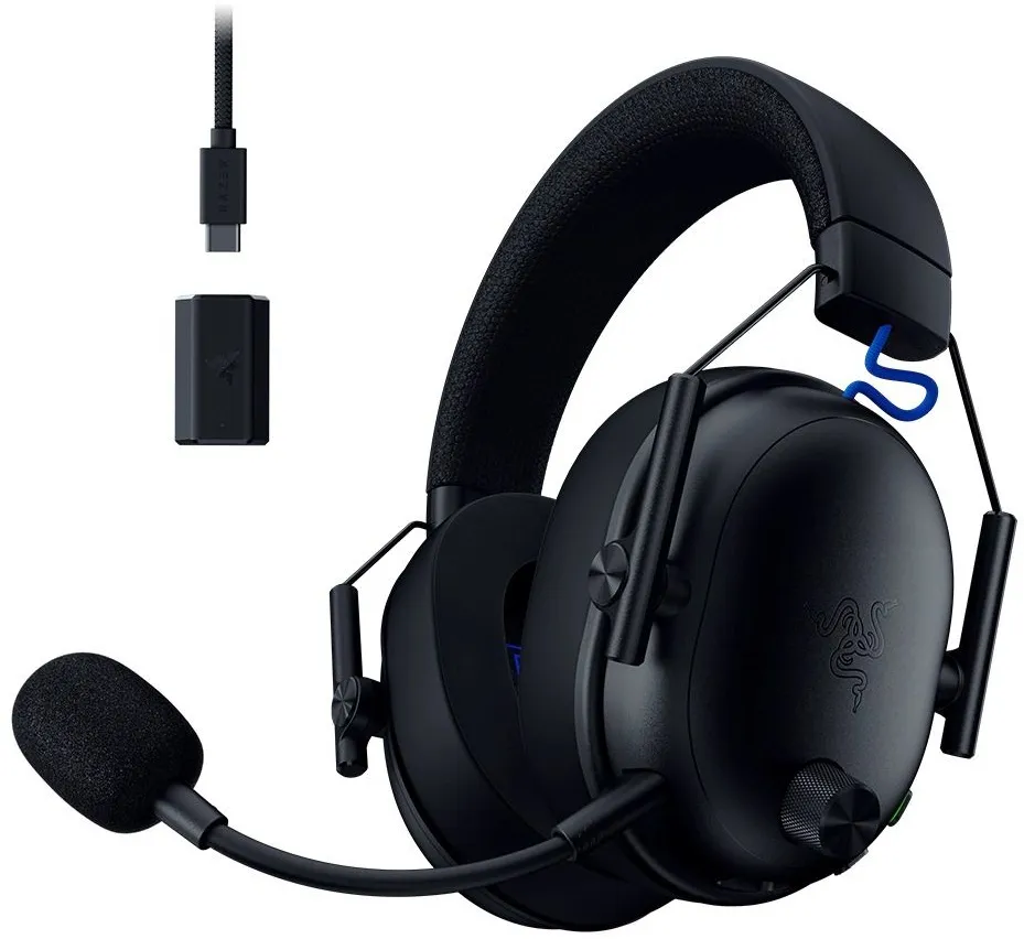 אוזניות גיימינג אלחוטיות Razer BlackShark V3 for PlayStation בצבע שחור
