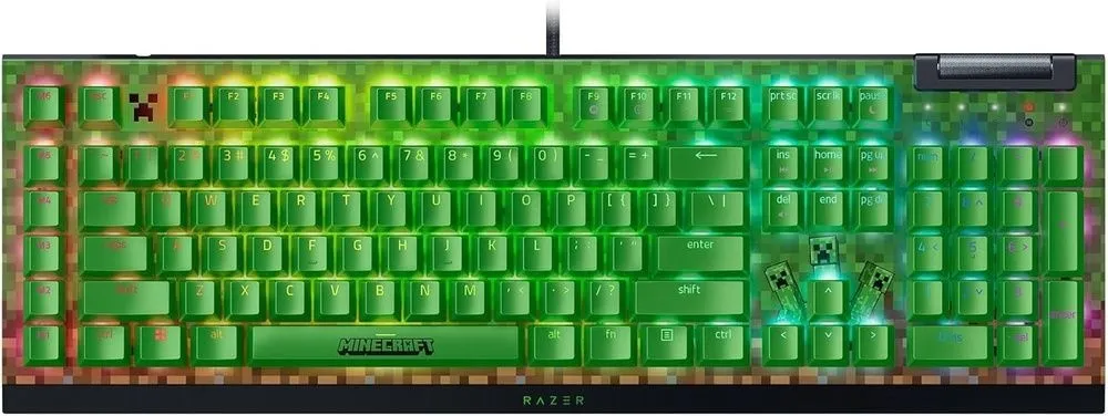 מקלדת גיימינג מכנית Razer Blackwidow V4 X Minecraft Edition
