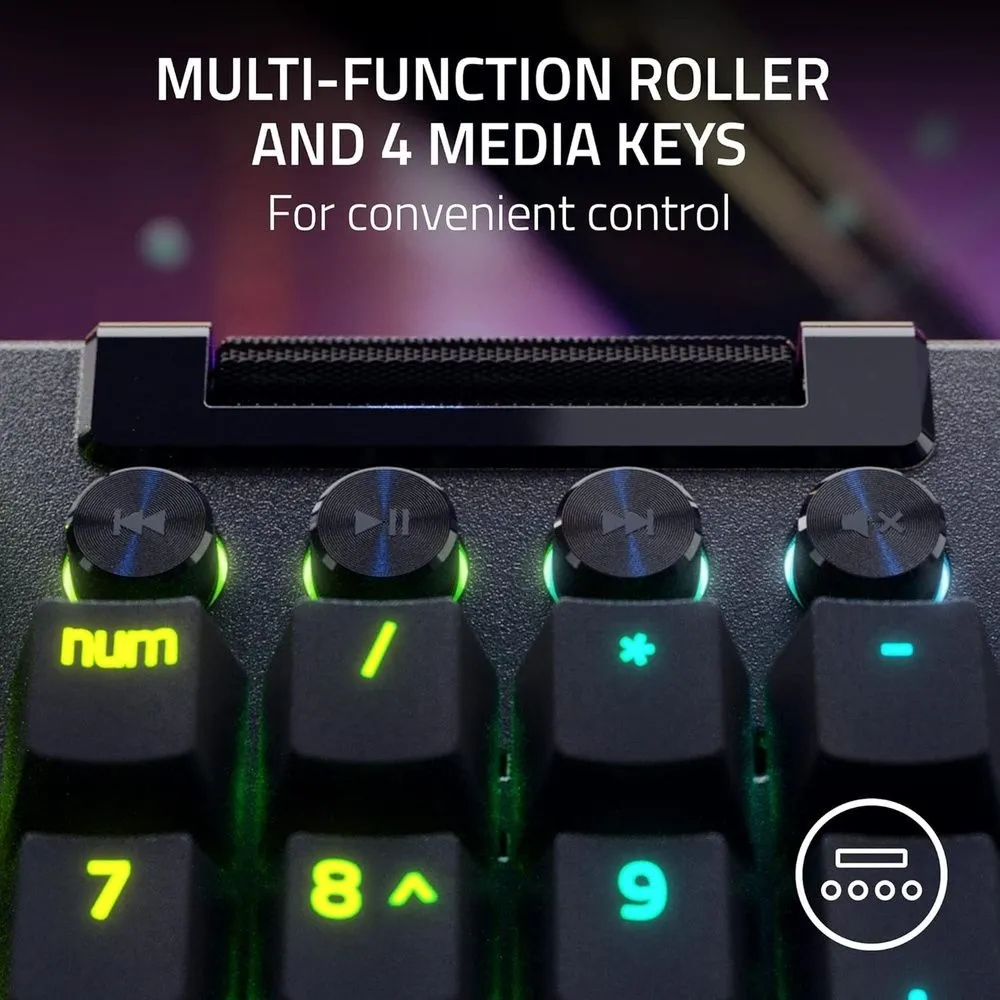 מקלדת גיימרים מכנית אלחוטית Razer BlackWidow V4 Low-Profile – פרופיל נמוך