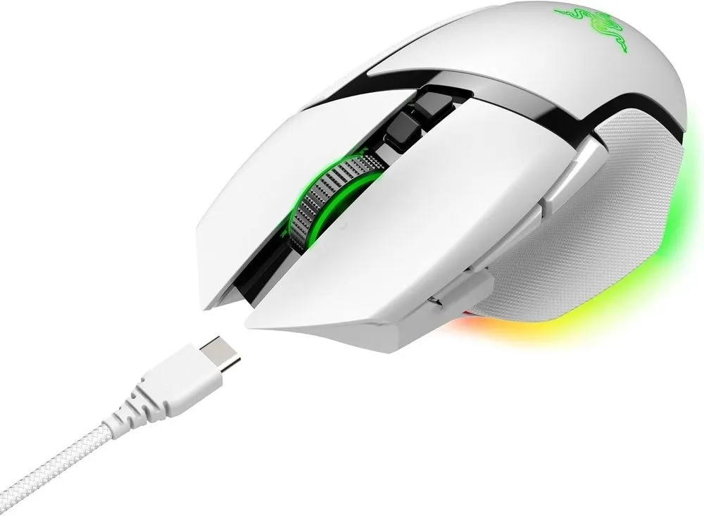עכבר גיימינג ארגונומי אלחוטי Razer Basilisk V3 Pro 35K – לבן