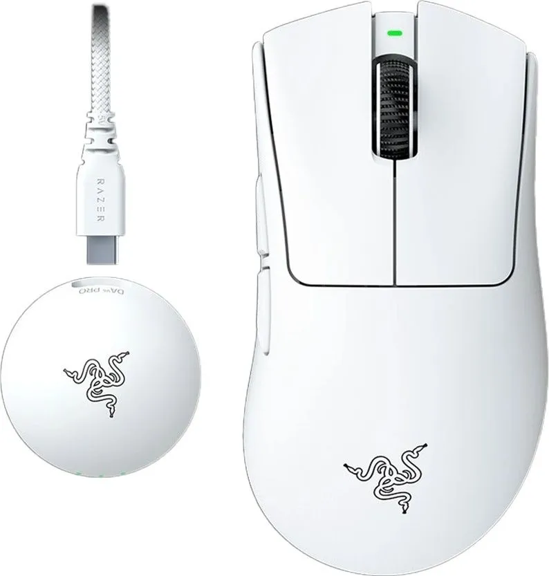 עכבר גיימינג ארגונומי אלחוטי Razer DeathAdder V4 Pro – לבן