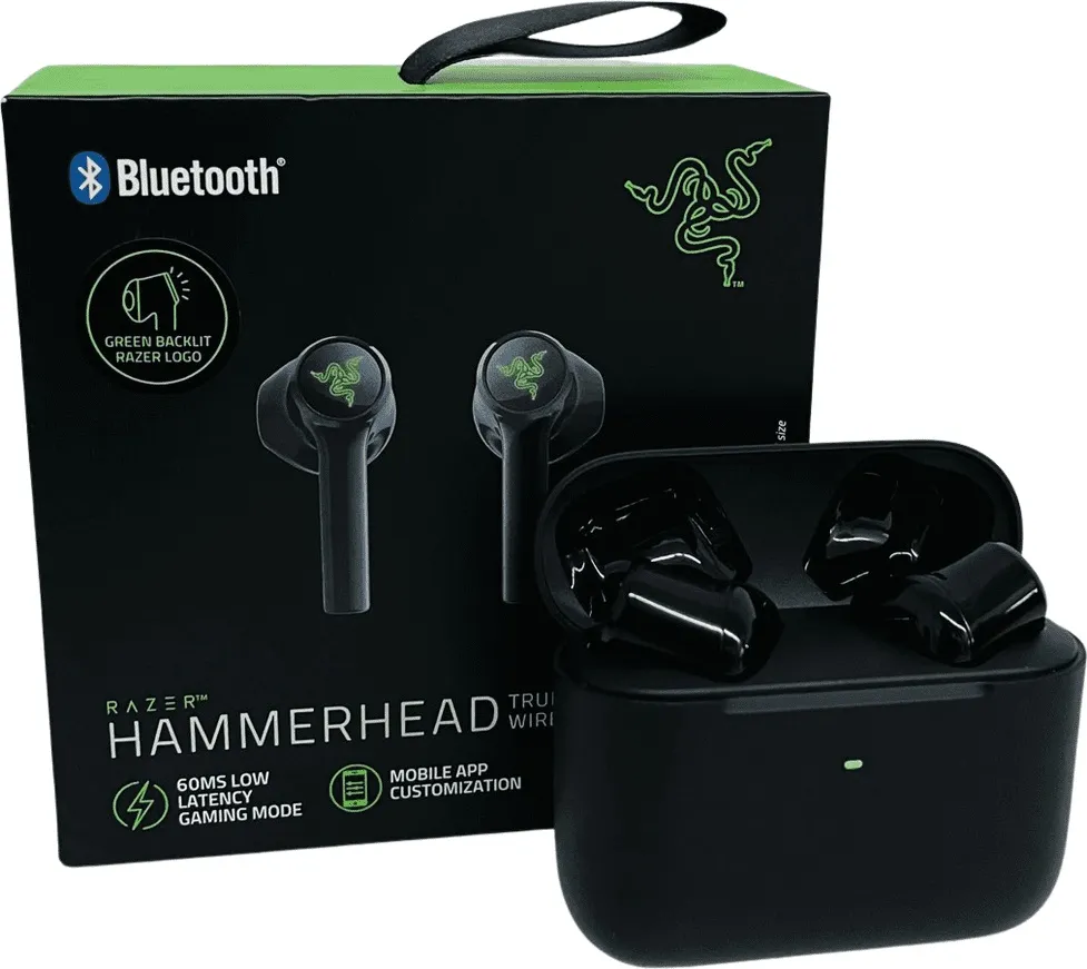 אוזניות גיימינג אלחוטיות Razer Hammerhead True Wireless X Black