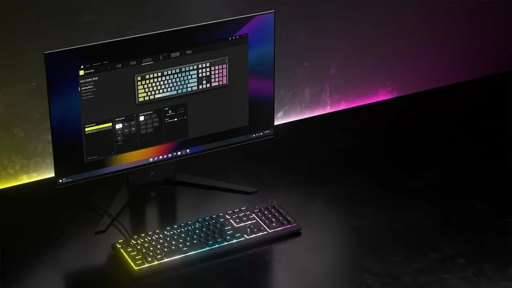 מקלדת גיימינג חוטית Corsair K55 Core RGB