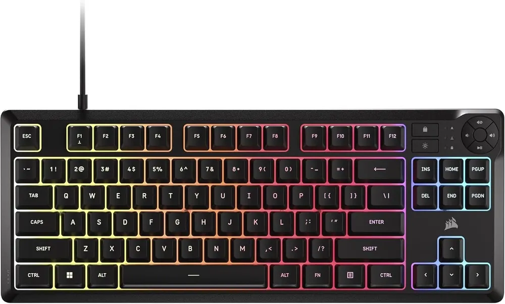 מקלדת גיימינג חוטית Corsair K55 Core TKL RGB