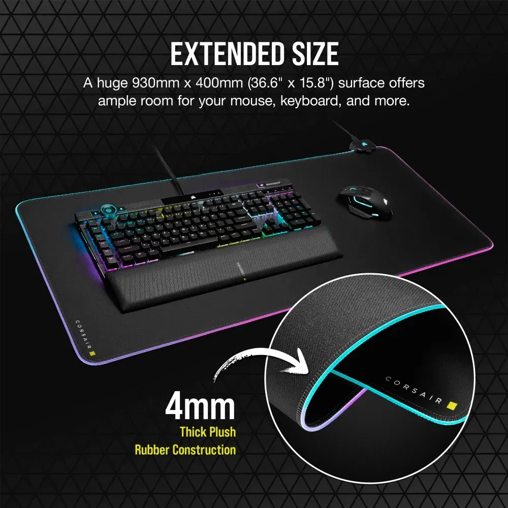 משטח עכבר גיימינג מואר – Corsair MM700 RGB Extended