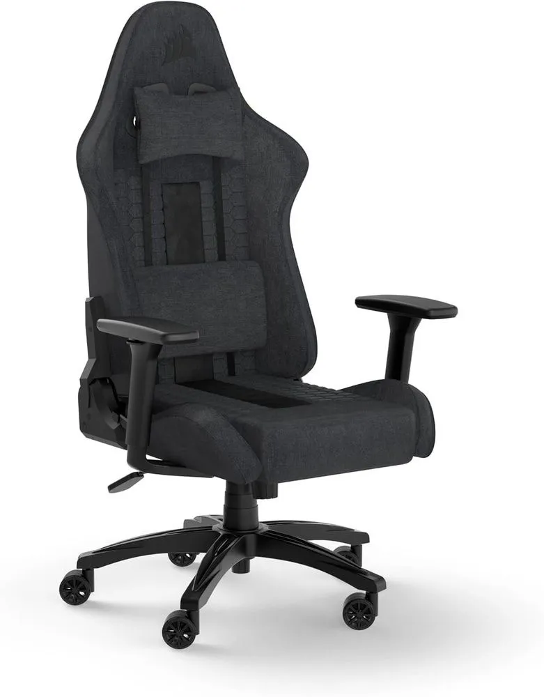 כסא גיימינג Corsair מדגם: TC100 בצבע שחור/כסוף עם עומס נשיאה של עד 120 ק"ג