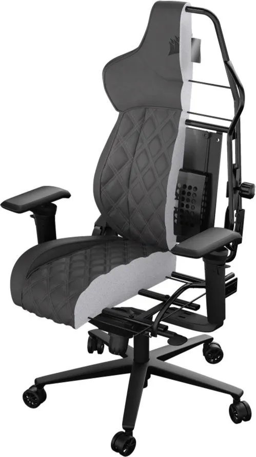 כסא גיימינג Corsair מדגם: TC500 Luxe Shadow בצבע שחור/מטאלי. עם עומס נשיאה של עד 120 ק"ג