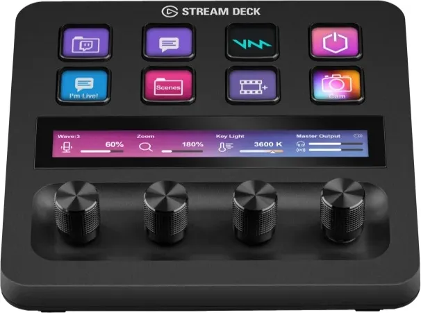 בקר שליטה 8 מקשים עם שליטת סאונד – Elgato Stream Deck Plus -צבע שחור