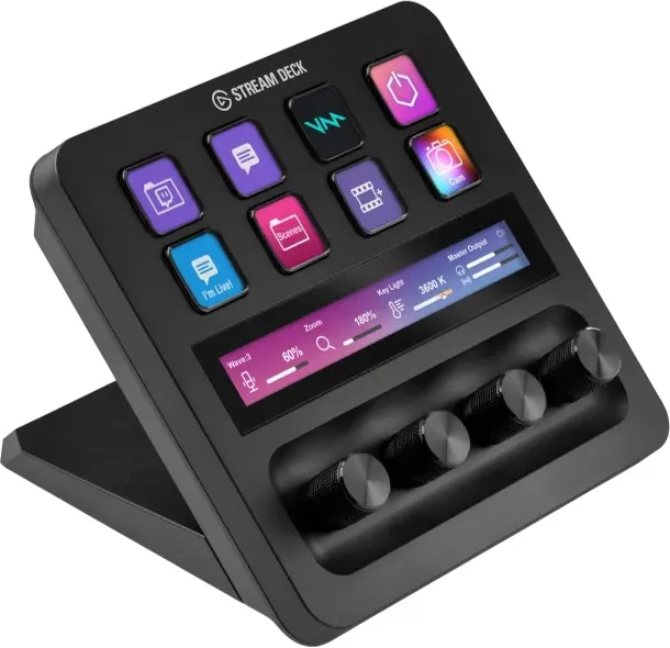 בקר שליטה 8 מקשים עם שליטת סאונד – Elgato Stream Deck Plus -צבע שחור
