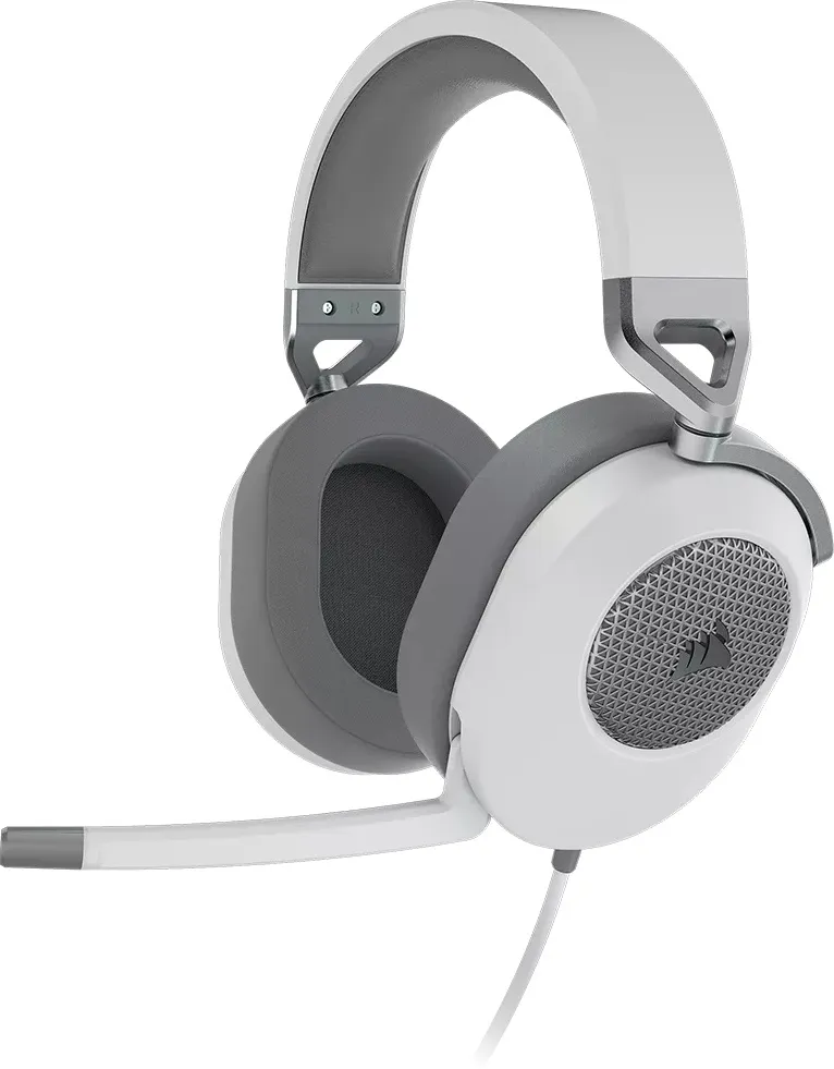 אוזניות גיימינג חוטיות Corsair HS65 Surround Multiplatform Wired Gaming 7.1 – צבע לבן