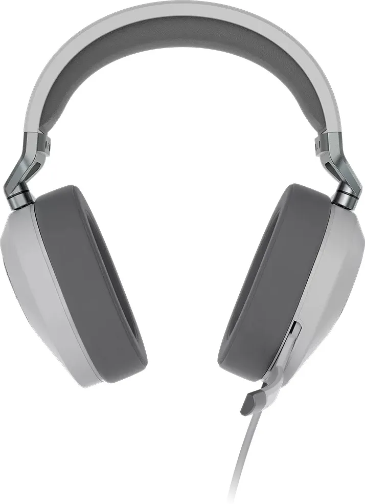 אוזניות גיימינג חוטיות Corsair HS65 Surround Multiplatform Wired Gaming 7.1 – צבע לבן
