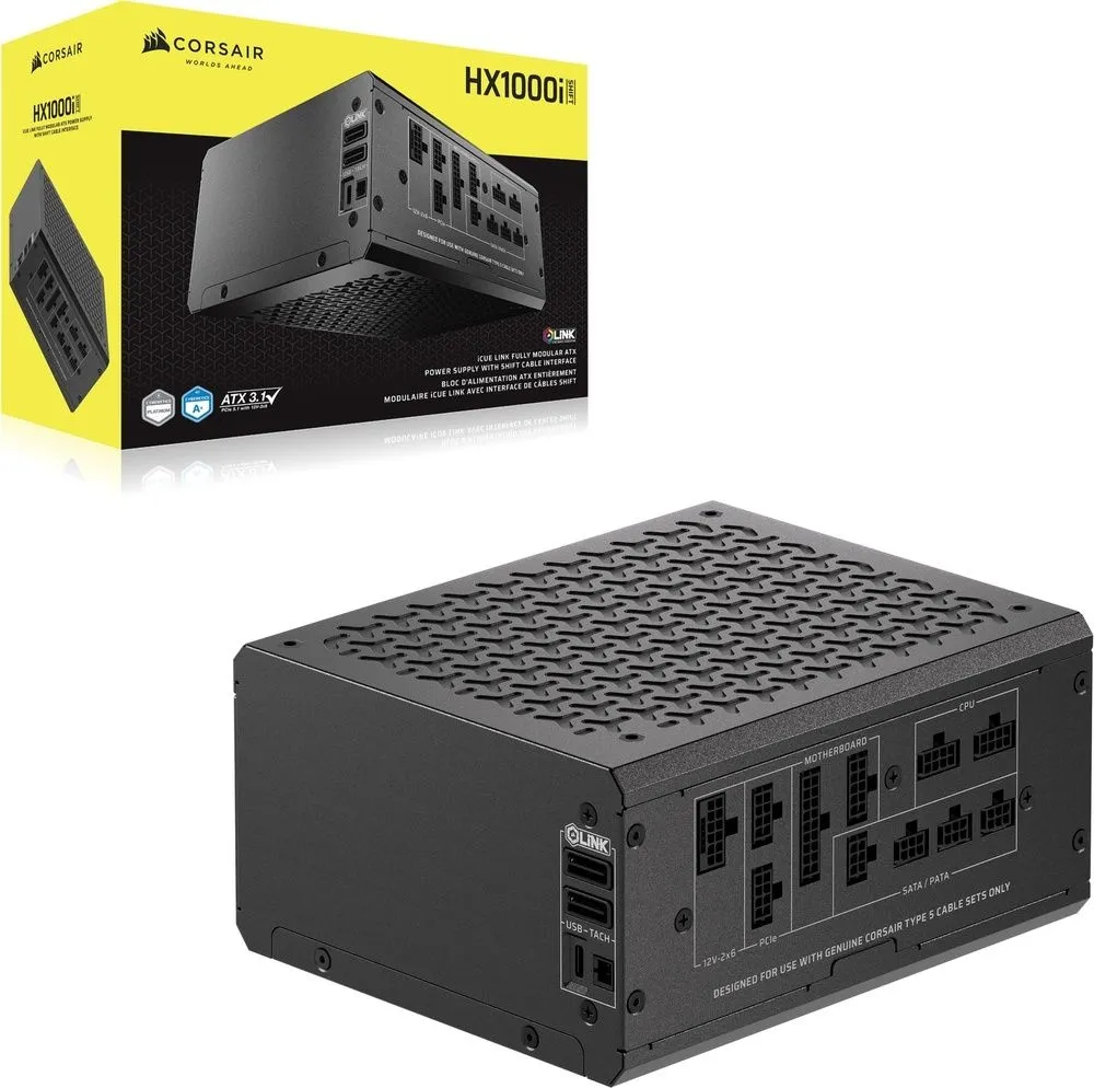 ספק כוח Corsair HX1000i Shift Fully Modular 1000W 80 Plus Platinum