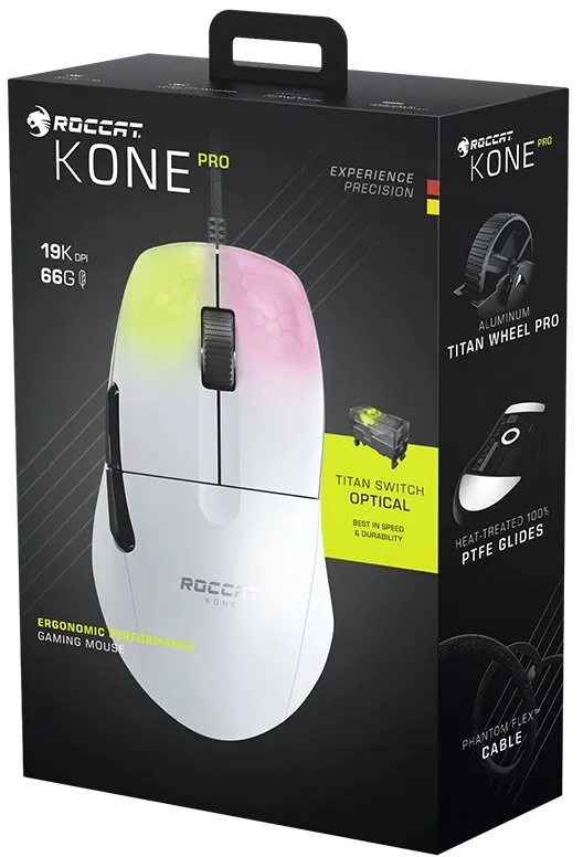 עכבר גיימינג חוטי Roccat Kone Pro צבע לבן