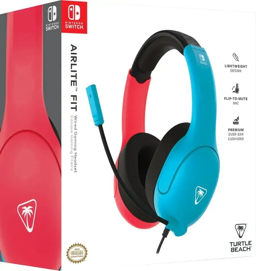 אוזניות גיימינג חוטיות Turtle Beach Airlite שחור / כחול / אדום
