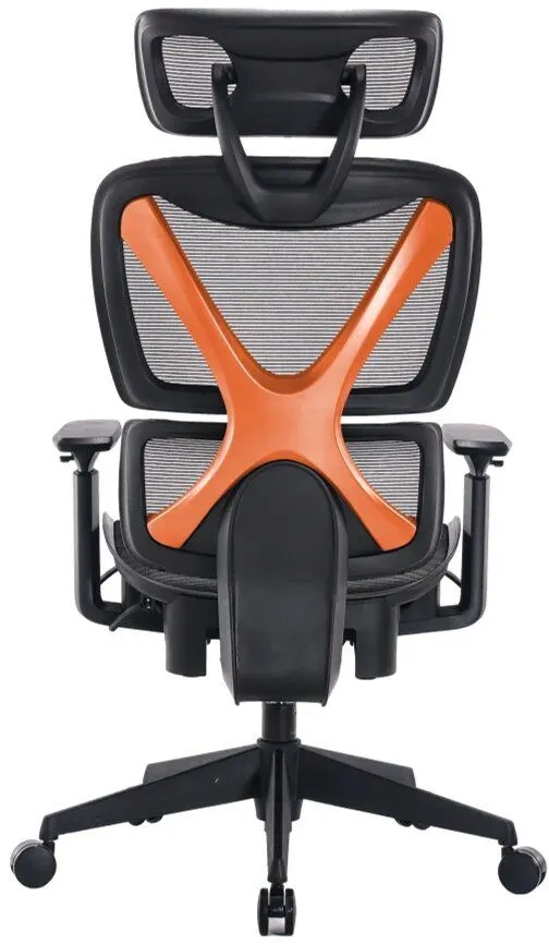 כסא מנהלים ארגונומי עם משענת לרגליים Miracase MWMS200 בצבע שחור עם מסגרת כתומה