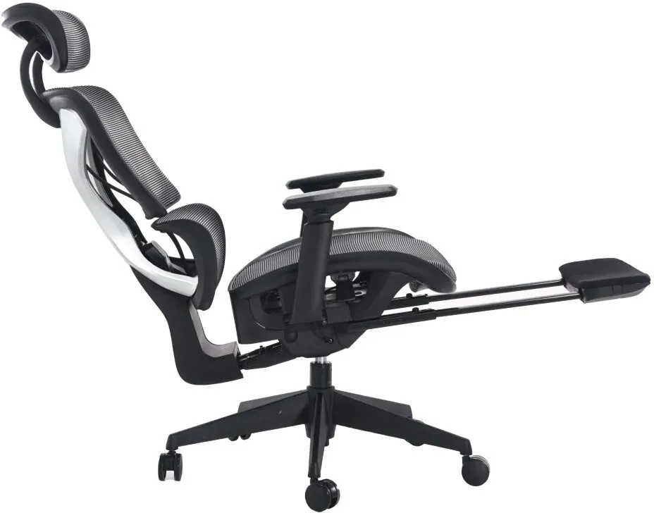 כסא מנהלים ארגונומי עם משענת לרגליים Miracase MWMS200 בצבע שחור עם מסגרת אפורה