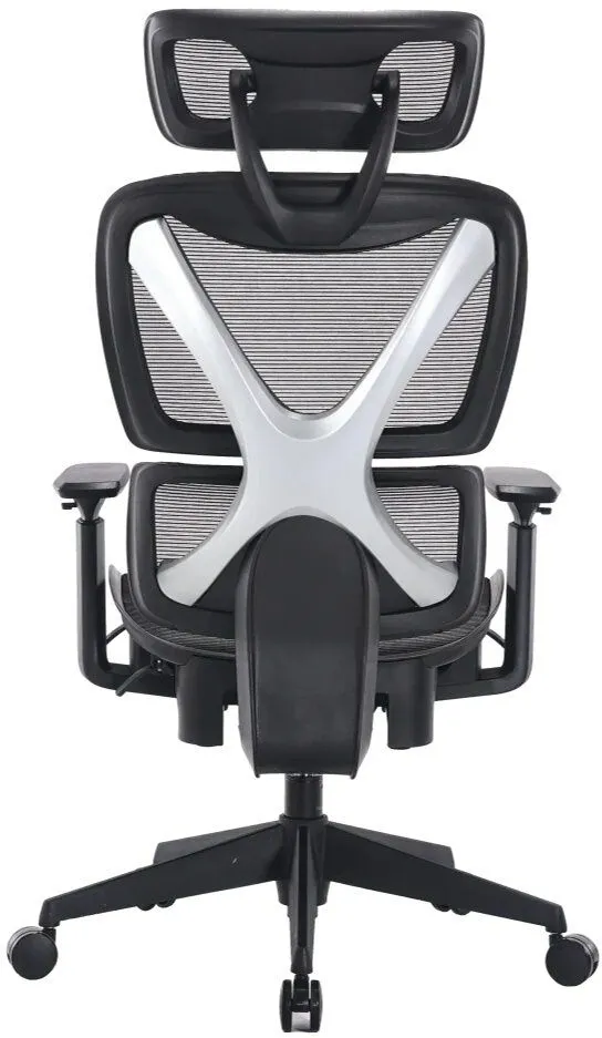 כסא מנהלים ארגונומי עם משענת לרגליים Miracase MWMS200 בצבע שחור עם מסגרת אפורה