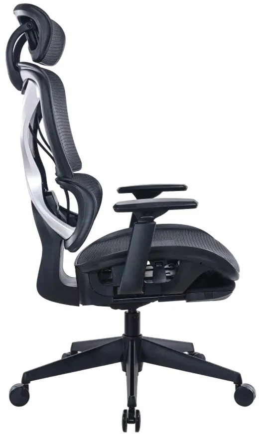 כסא מנהלים ארגונומי עם משענת לרגליים Miracase MWMS200 בצבע שחור עם מסגרת אפורה
