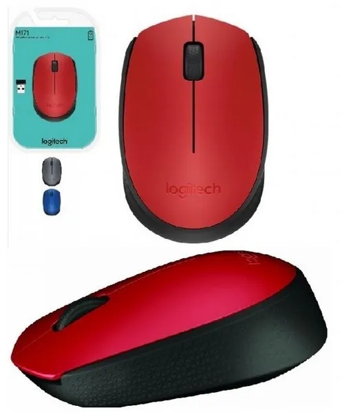 עכבר אלחוטי בצבע שחור – אדום Logitech M171