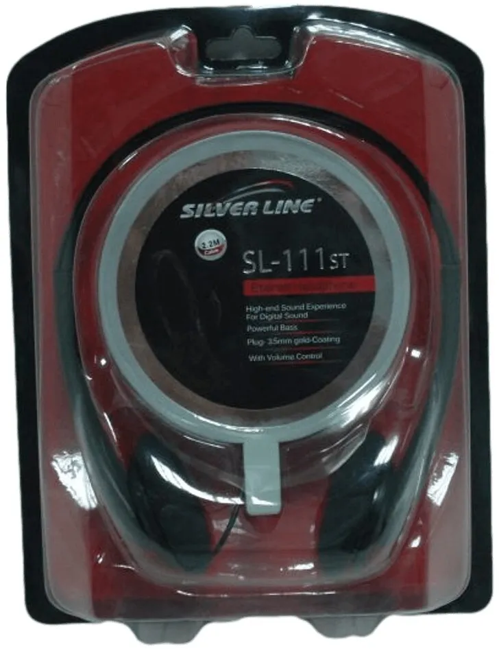 אוזניות קשת חוטיות Silver Line SL-111ST בצבע שחור
