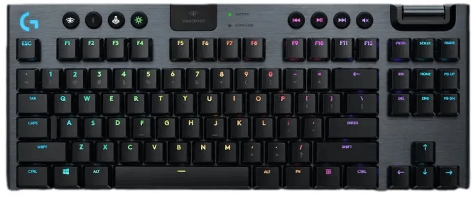 מקלדת חוטית Logitech G915 TKL TENKEYLESS – CLICKY צבע אפור
