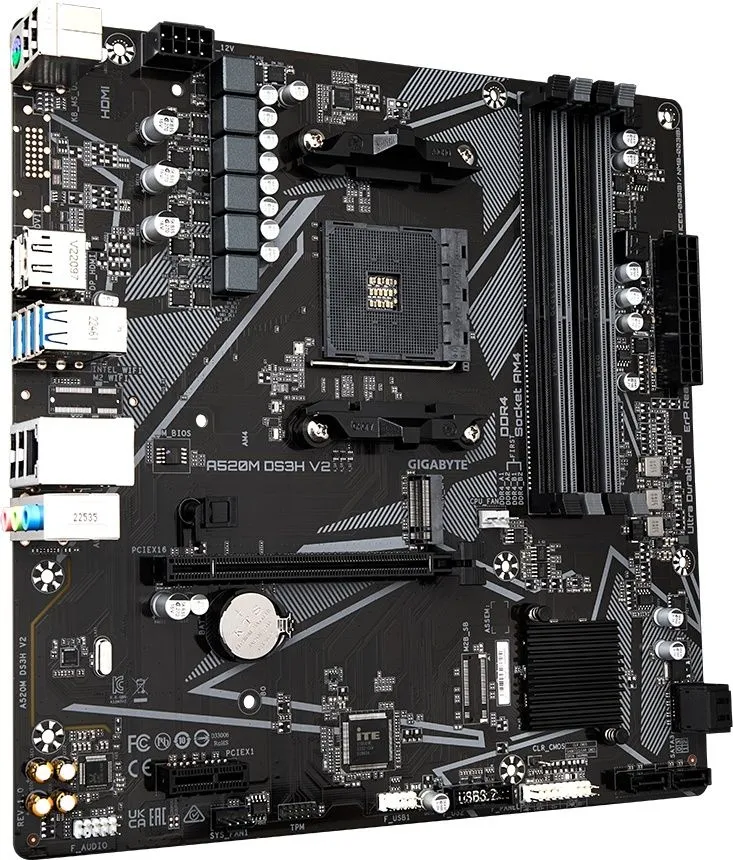 לוח אם Gigabyte A520M DS3H V2 1.0 Micro-ATX AM4