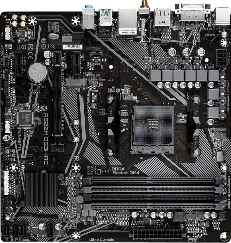 לוח אם Gigabyte A520M DS3H AC 1.4 Micro-ATX
