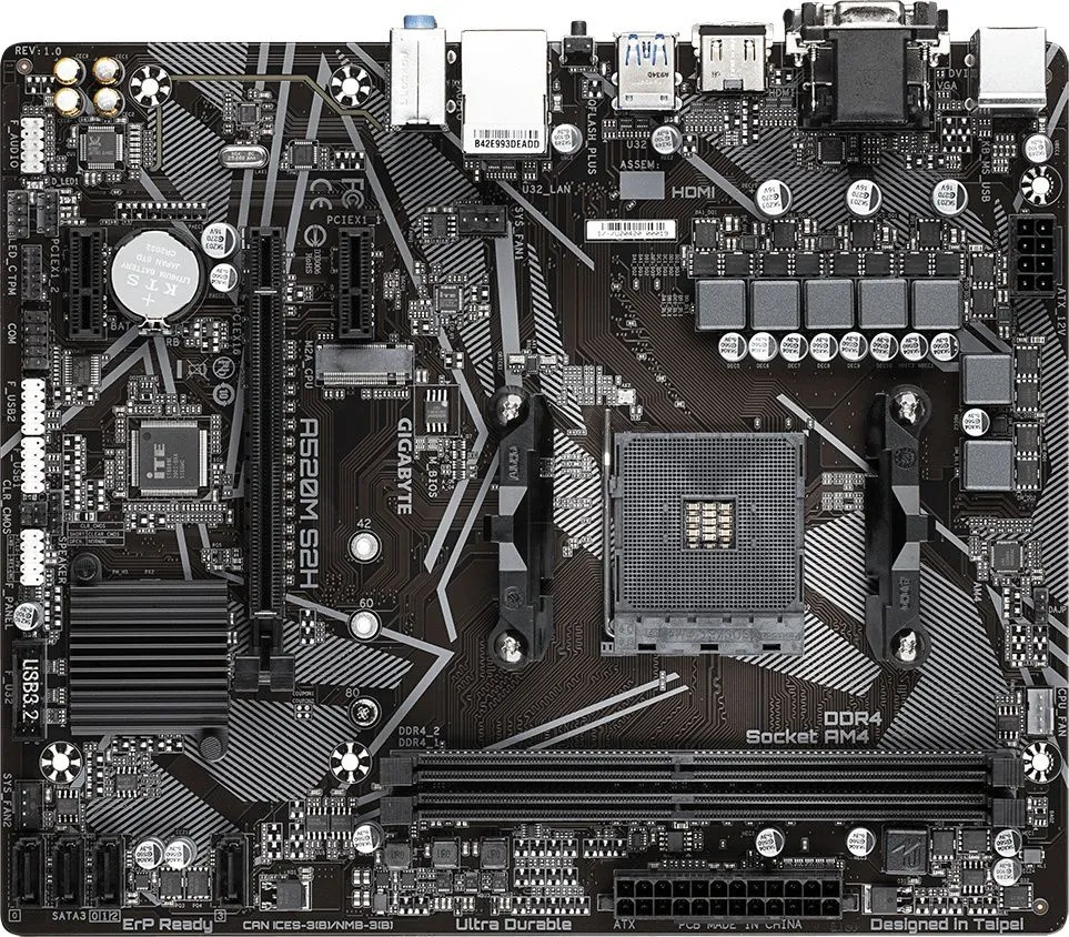 לוח אם Gigabyte A520M S2H 1.3 Micro-ATX