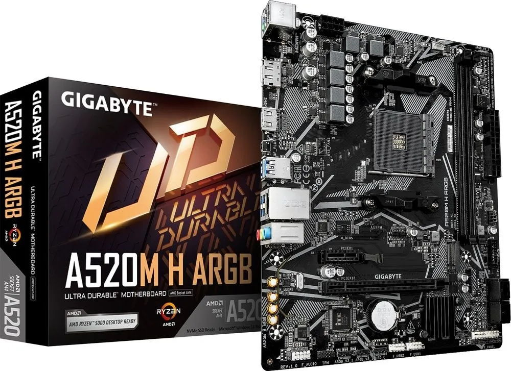 לוח אם Gigabyte A520M H ARGB Micro-ATX AM4