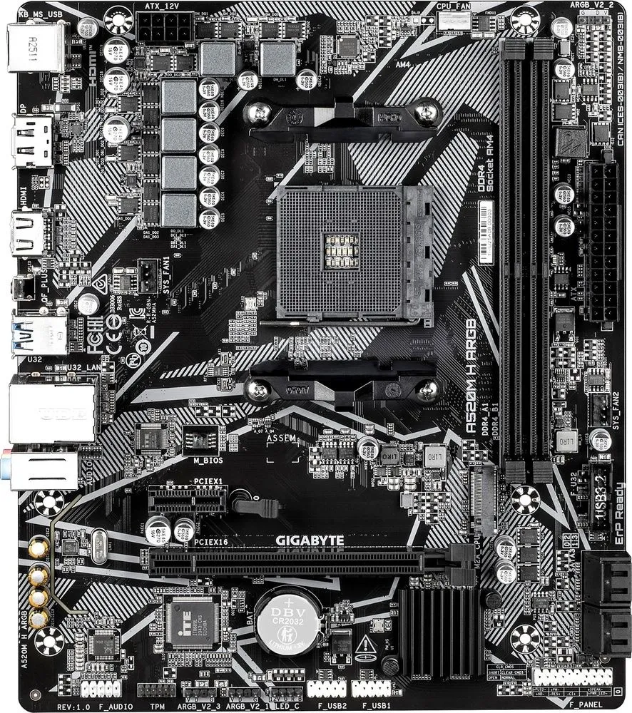 לוח אם Gigabyte A520M H ARGB Micro-ATX AM4