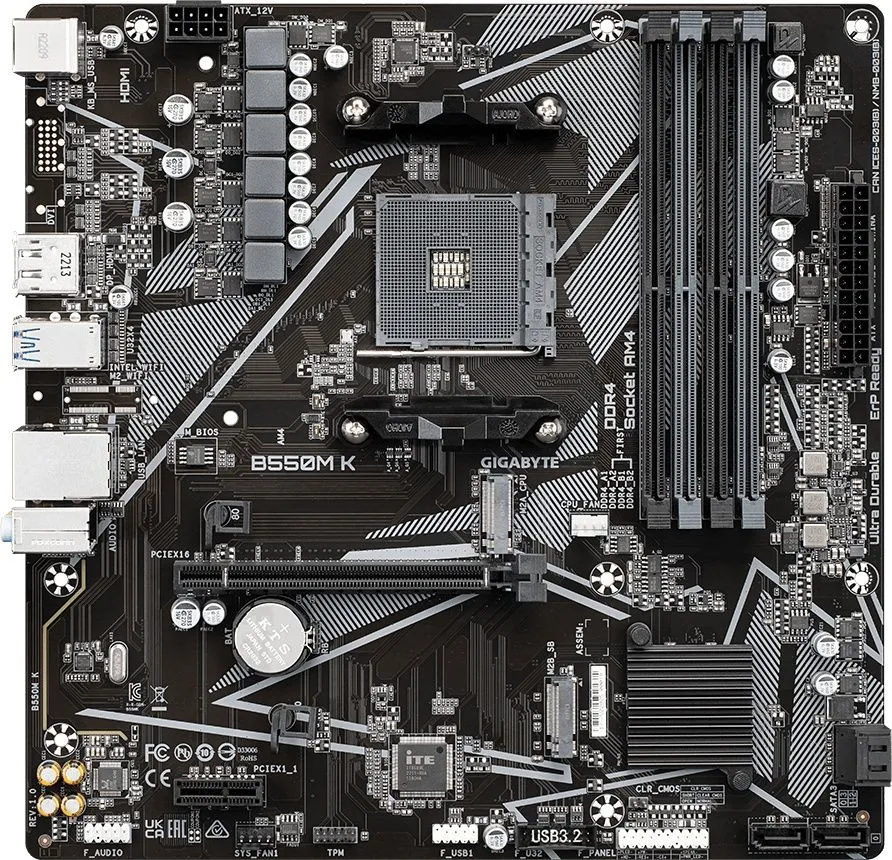 לוח אם Gigabyte B550M K Micro-ATX